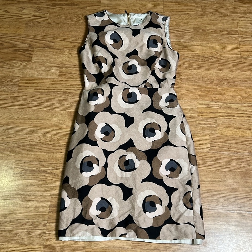 Kate Spade Deco Rose Della Sheath Dress Sleeveless Silk/Cotton Blend Sz 2 A506 - Picture 3 of 5